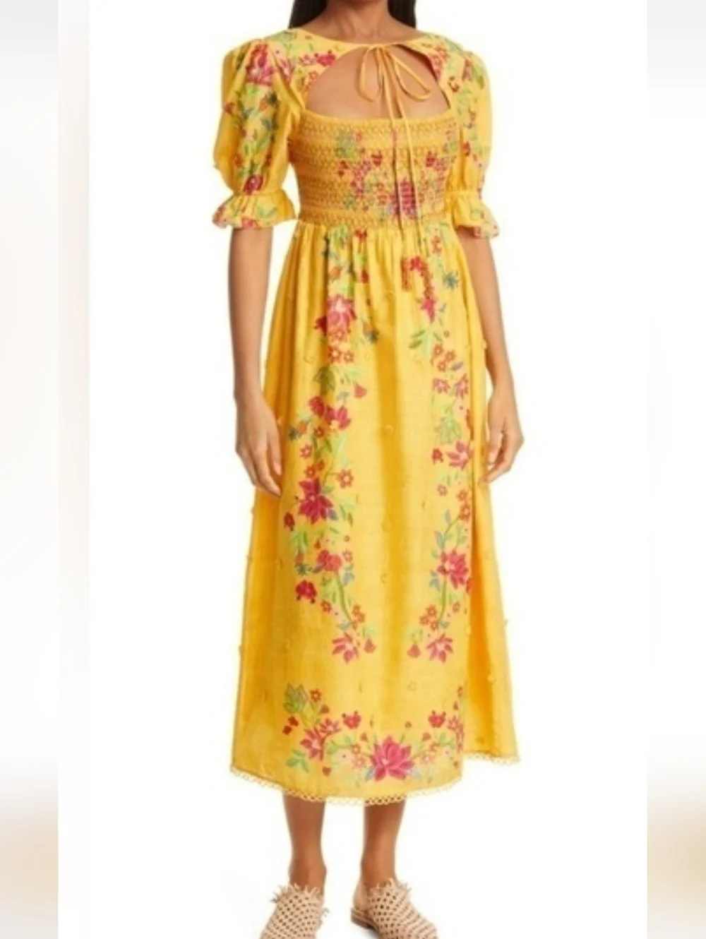 FARM‎ RIO Yellow Floral Maxi Dress Size XS - Picture 14 of 14